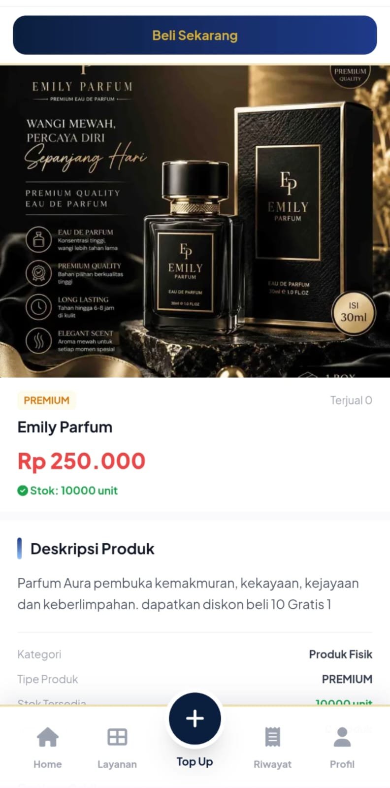 Tampilan marketplace QRIM APP: jual-beli antar pengguna